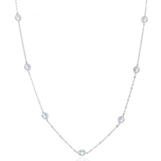 Details about   14K SOLID White GOLD Cable Chain Necklace 16-18 inch Length Spring ring Clasp 